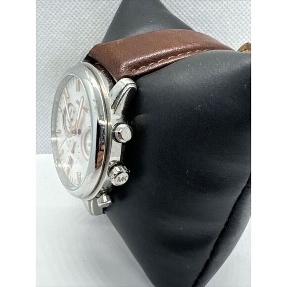 Michael Kors Landaulet MK8372 Mens Brown Leather Analog Dial Quartz Watch JNA780 main image 8